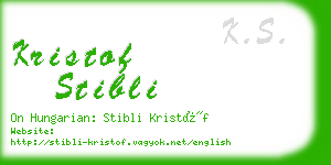 kristof stibli business card